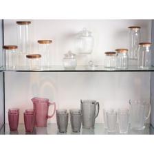 Glass storage jar with woodenlid - 411-065096