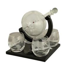 SET OF 5 GLOBE DECANTER WITH 4WINE GLASS - 413-270007