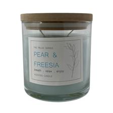 2 wicks Scented candle in glass jar with wood lid
SizeD10xH1 - 415-652178