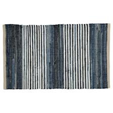 Hand Woven Recycled Denim Cotton Rug - 427-5200402