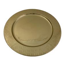 CHARGER PLATE WITH ETCHING ONRIM GOLD FINISH - 428-3101196