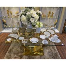 CHARGER PLATE WITH ETCHING ONRIM GOLD FINISH - 428-3101196