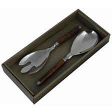 S/2 SALAD SET BAMBOO HANDLE - 429-66000028