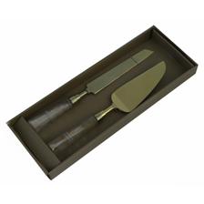 S/2 DESSERT SET GOLD FINISH &GOLD GLASS HANDLE - 429-66000036