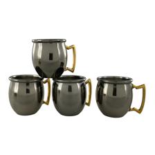 SET-4 S. STEEL PLAIN SHOTS WITH BRASS HANDLE - 429-850004