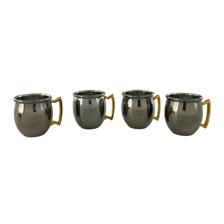 SET-4 S. STEEL PLAIN SHOTS WITH BRASS HANDLE - 429-850004
