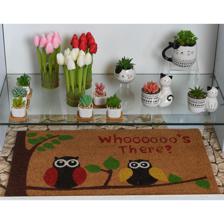 3ASST PLASTIC PLANT IN CERAMICPOT W/ BAMBOO TRAY - 439-356833