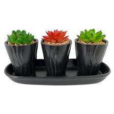 4/S PLASTIC PLANT IN CERAMIC POT - 439-357578