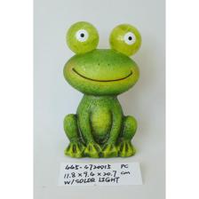 POLYRESIN FROG DECOR WITH SOLAR LIGHT - 445-4720015