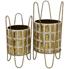 2/S METAL FLOWERPOT WITH METALSTAND - 448-2215411
