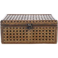 2/SET RATTAN/WOOD BOX - 449-345416