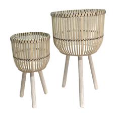 2/SET BAMBOO PLANTERS - 449-486706