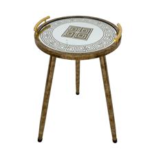 GLASS / PLASTIC ROUND TABLE (W. IRON LEGS) - 454-070822