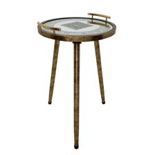 GLASS / PLASTIC ROUND TABLE (W. IRON LEGS) - 454-070822