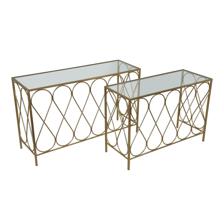 IRON / GLASS 2/S CONSOLE  TABLES - 454-1300080