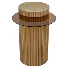 WOODEN / GLASS TABLE - 454-4300006