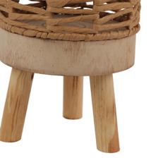 PAPER ROPE WEAVING BASKET WITHWOODEN LEGS - 454-5400052