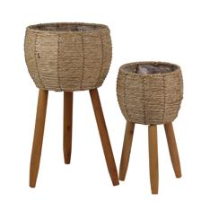 2S PAPER ROPE WEAVING PLANTERS - 454-5400061