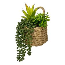 12.5X12.5X18.5CM ARTIFICIAL PLANT W/PAPER STRING WOVEN POT - 532-53210