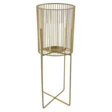 Large size metal stand with glass candle holder matt gold 11 - 541-620082