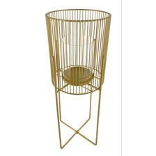 Large size metal stand with glass candle holder matt gold 11 - 541-620082