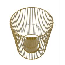 Large size metal stand with glass candle holder matt gold 11 - 541-620082
