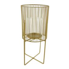 Small size metal stand with glass candle holder matt gold 11 - 541-620083
