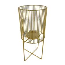 Small size metal stand with glass candle holder matt gold 11 - 541-620083