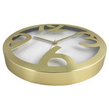 12" Aluminum wall clock with chrome Gold finish frame - 542-120327