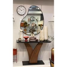 12" Plastic wall clock with wood finish - 542-120408