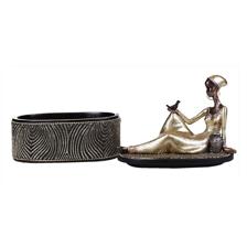 POLY SITTING AFRICAN LADY DÉCO - 559-02637