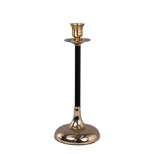 CHROMED GOLD BLACK IRON CANDLEHOLDER - 567-57283