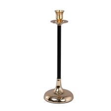 CHROMED GOLD BLACK IRON CANDLEHOLDER - 567-57284