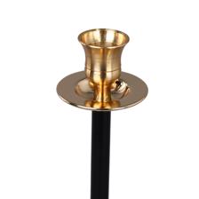 CHROMED GOLD BLACK IRON CANDLEHOLDER - 567-57284