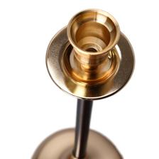 CHROMED GOLD BLACK IRON CANDLEHOLDER - 567-57284