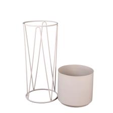 MILK IRON FLOWER POT WITH HOLDER - 567-57292