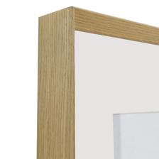 Aluminum photo frame wrapped with oak veneer 35x28cm matted - 567-71012