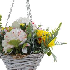 mix flower in hanging basket - 592-1434453