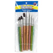 SET DE PINCELES 8PZAS  PUNTA OBLATE (4810) REDONDA (481012) - 780-1592917