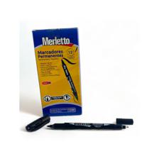 SET DE 12 MARCADORES PERMANENTES DOBLE PUNTA 0.4mm / 1mm NEGRO - 780-755387799