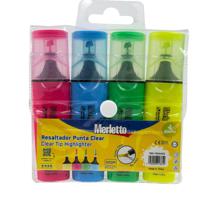 CONJUNTO DE MARCADORES DE PONTA TRANSPARENTE, 4 UNIDADES - 780-7554422