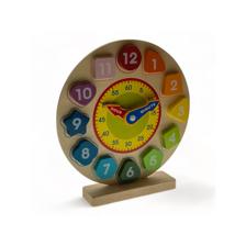 40PCS/CTN WOODEN PRESCHOOL EDUCATIONAL CLOCK IN COLOR BOX WI - 780-8464044