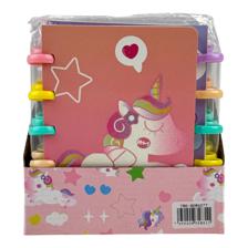 MINI CUADERNO DE ESPIRAL UNICORNIO A6 80gsm 80 HOJAS 12PZA DISPLAY - 780-9084277