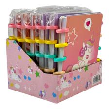 MINI CUADERNO DE ESPIRAL UNICORNIO A6 80gsm 80 HOJAS 12PZA DISPLAY - 780-9084277