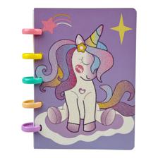 MINI CUADERNO DE ESPIRAL UNICORNIO A6 80gsm 80 HOJAS 12PZA DISPLAY - 780-9084277