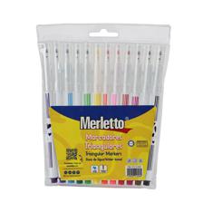 SET 12 MARCADORES DE AGUA TRIANGULARES 12 COLORES BASICOS LAVABLE - 780-9174589
