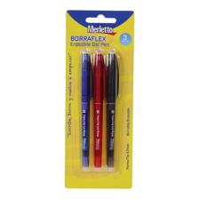 BOLIGRAFO DE GEL BORRABLE COLORES ROJO, AZUL Y NEGRO 0.7MM 3 PZA - 780-9214764