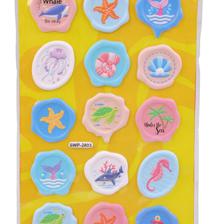 288PCSCTN SHEET EMBOSSED WAX SEA SOFT PUFFY STICKERS IN OPP - 785-7144421