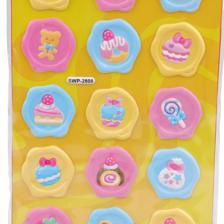 288PCSCTN SHEET EMBOSSED WAX SEA SOFT PUFFY STICKERS IN OPP - 785-7144422