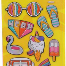 288PCSCTN SHEET METTALIC FANCYSTICKERS IN OPP BAG WITH BACK - 785-7144424